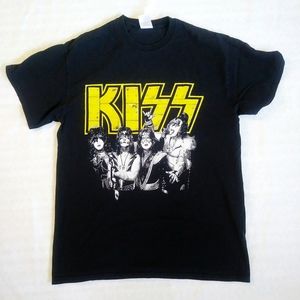 KISS black Graphic Band Tee M Trendy